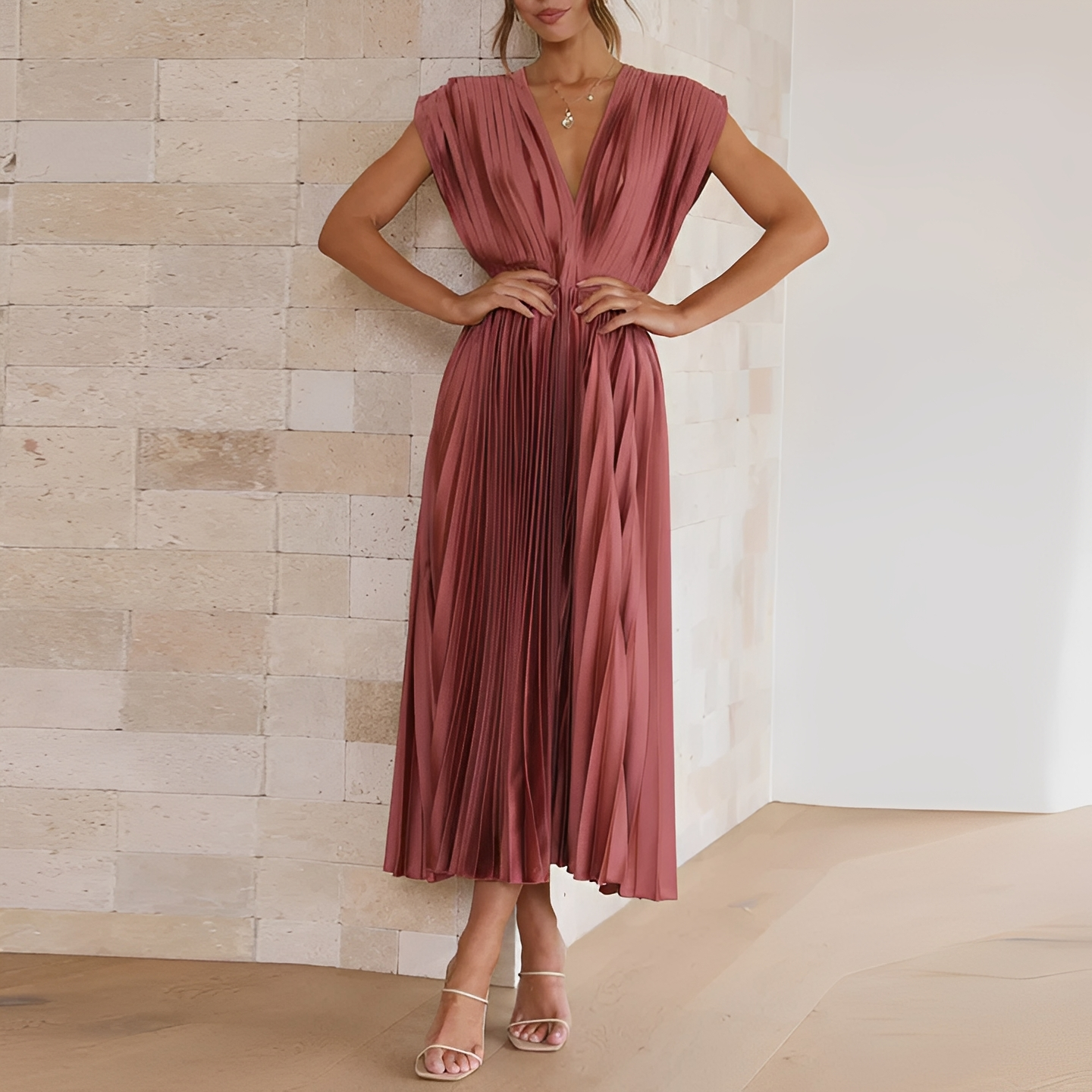 Cristine - Elegantes Kleid mit V-Ausschnitt für Damen