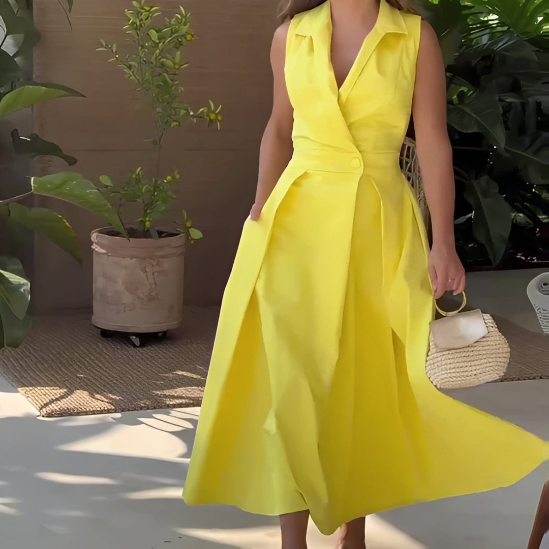 Diola - Elegantes Kleid mit V-Ausschnitt für Frauen