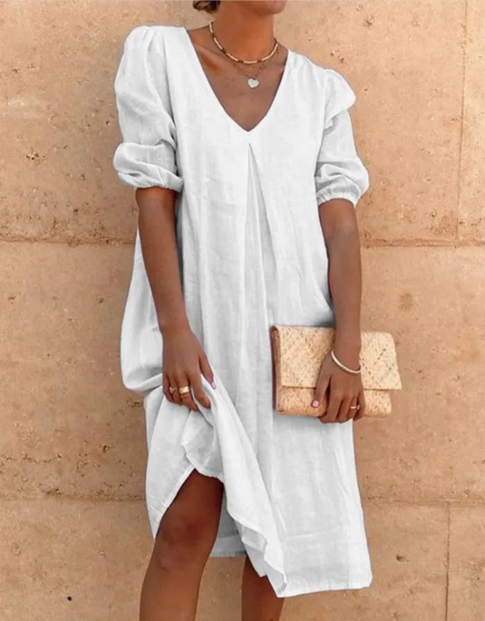 Sanya – Locker geschnittenes Sommerkleid aus Leinen