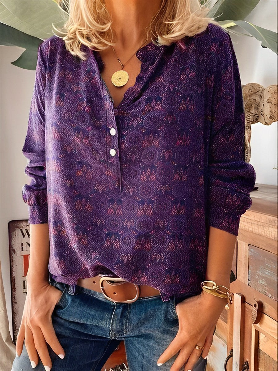 Bellamy - Zeitlose Damenbluse mit Muster