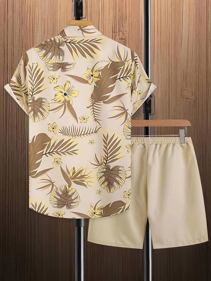 Calvin - Hemd- und Shorts-Set mit Lebendigem Blumenmuster