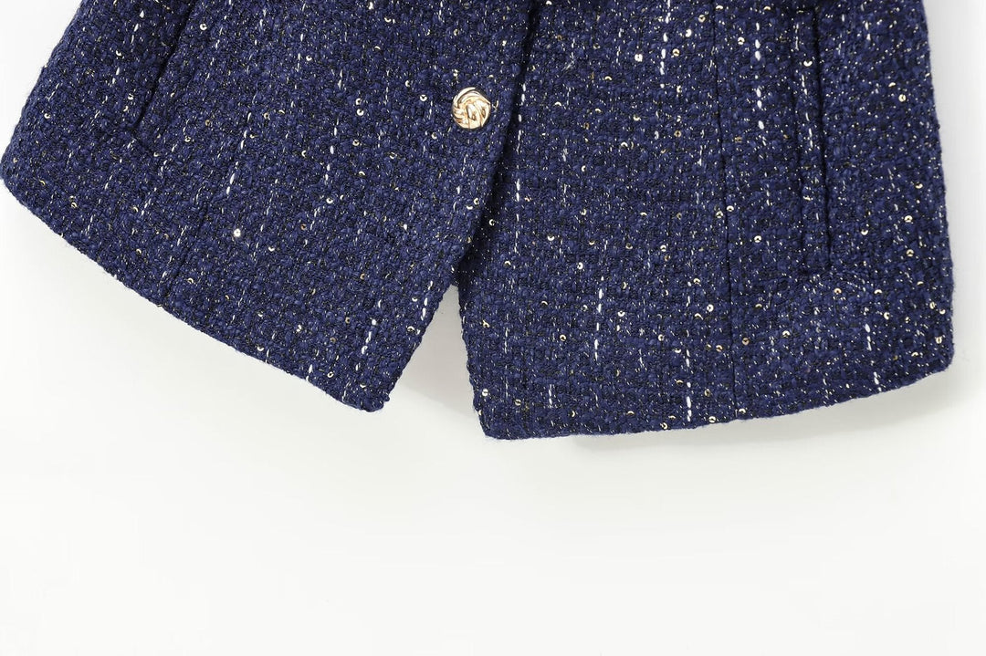 Daphne - Slim-Fit Weste mit Perlenverziertem Gürtel
