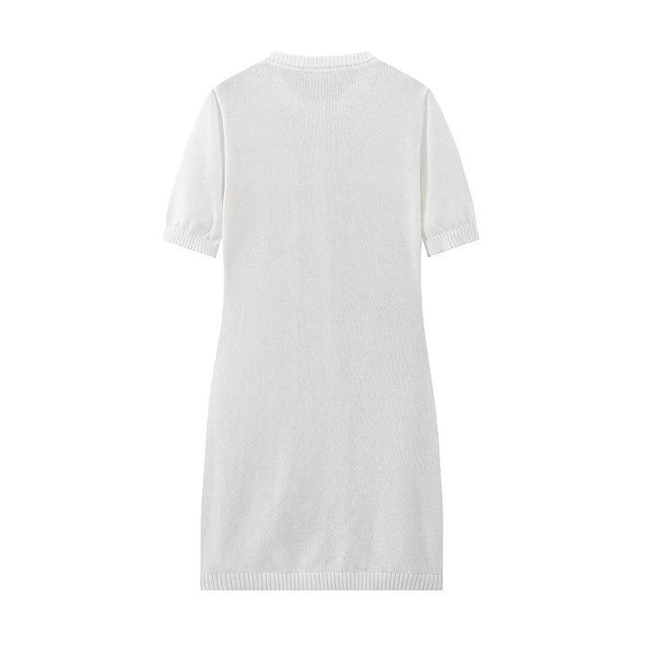 Wilgene - Wollkleid mit Knöpfen und kurzen Ärmeln