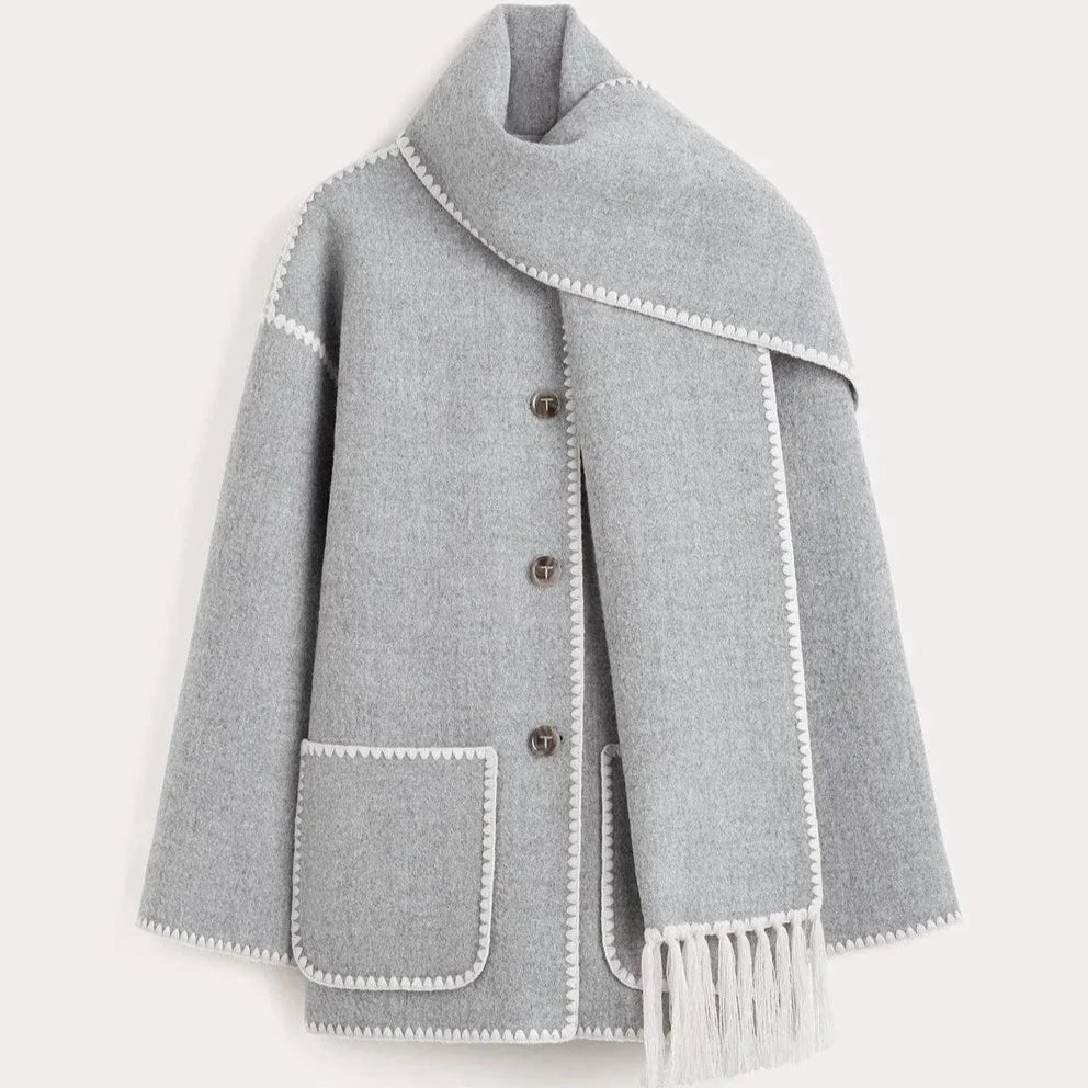 Sofie – Wollmix-Mantel mit Schal