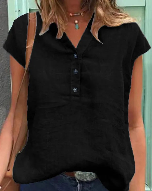 Natasha - Casual und Bequeme Bluse mit Kurzen Ärmeln