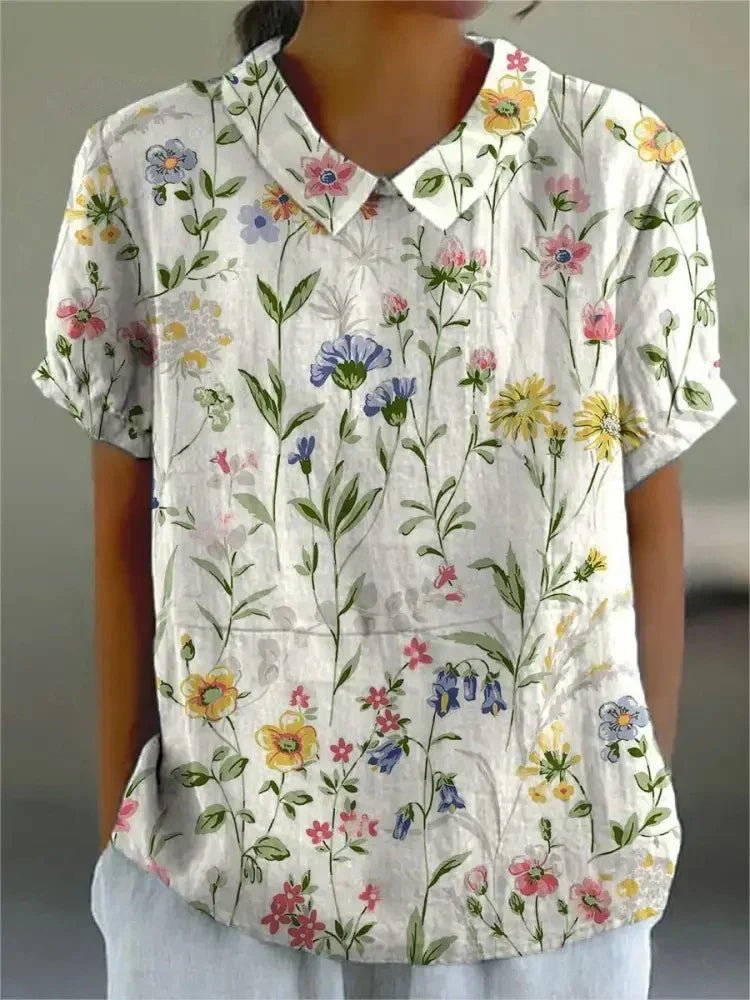 Shelby - Vintage Blumenhemd für Frauen Casual