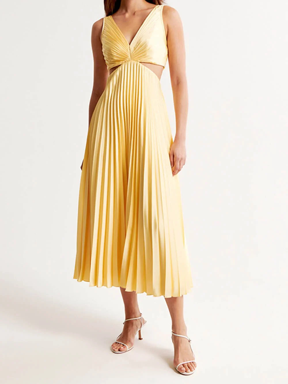 Arya - Elegantes Midikleid mit Falten für Damen