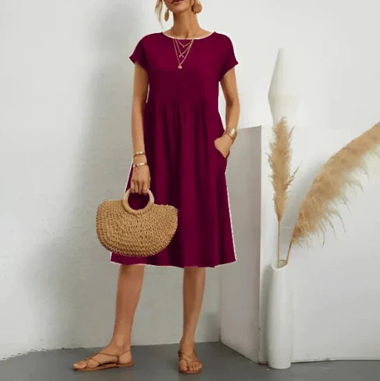 Menali - Kurzes Sommerkleid für Damen mit Midi-Länge