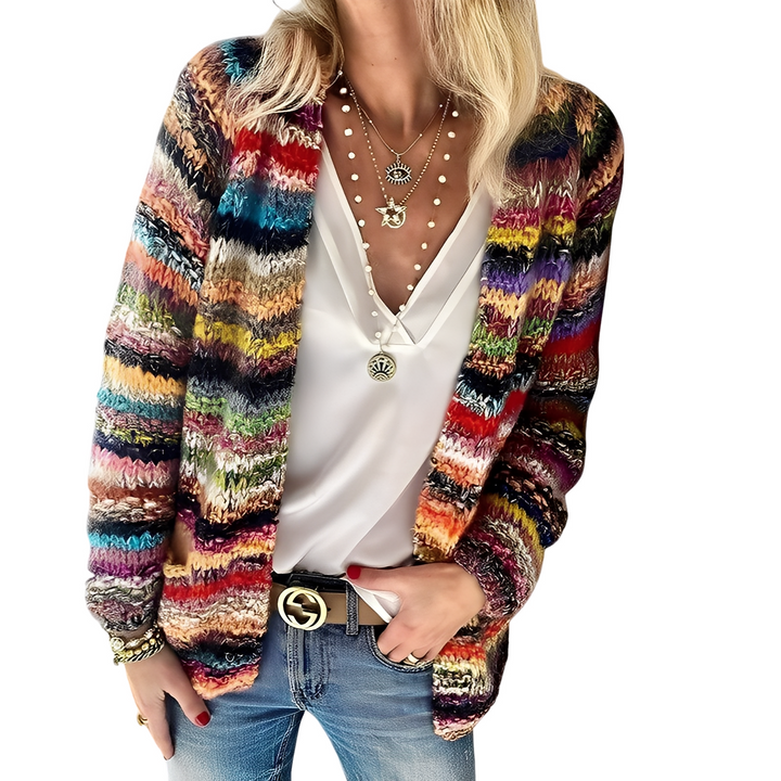 Deonne - Leichte, bunte Damenstrickjacke