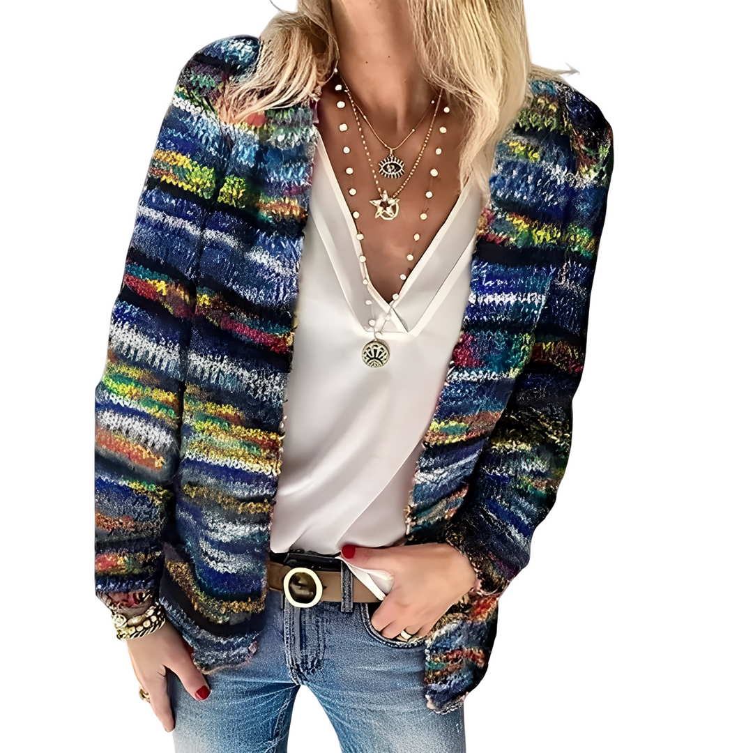 Deonne - Leichte, bunte Damenstrickjacke