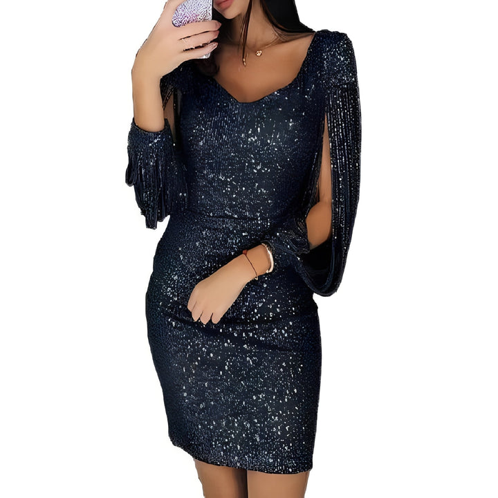 Marianna - Schickes, glitzerndes Abendkleid mit langen Ärmeln für Frauen