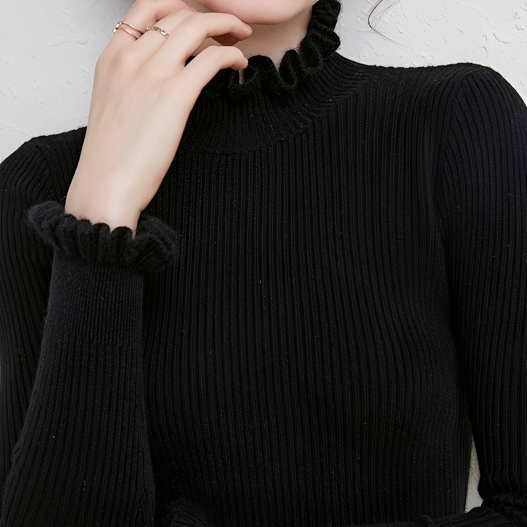 Elaine - Gemütlicher Damenpullover mit hohem Kragen