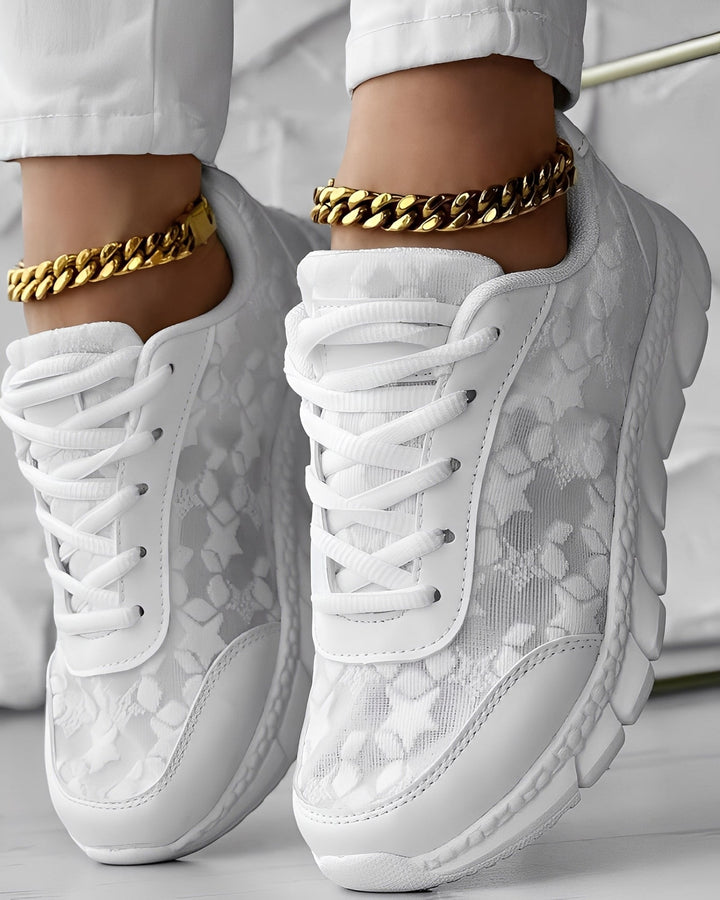 Elisabeth - Bequeme, luftdurchlässige Damen-Sneakers mit Blumendesign
