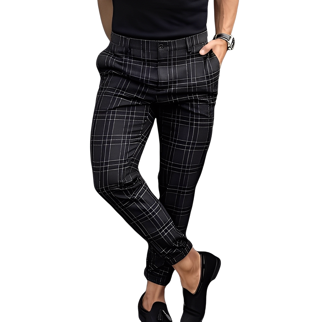 Deacon - Herrenhose im lockeren Slim-Fit-Stil mit Karos