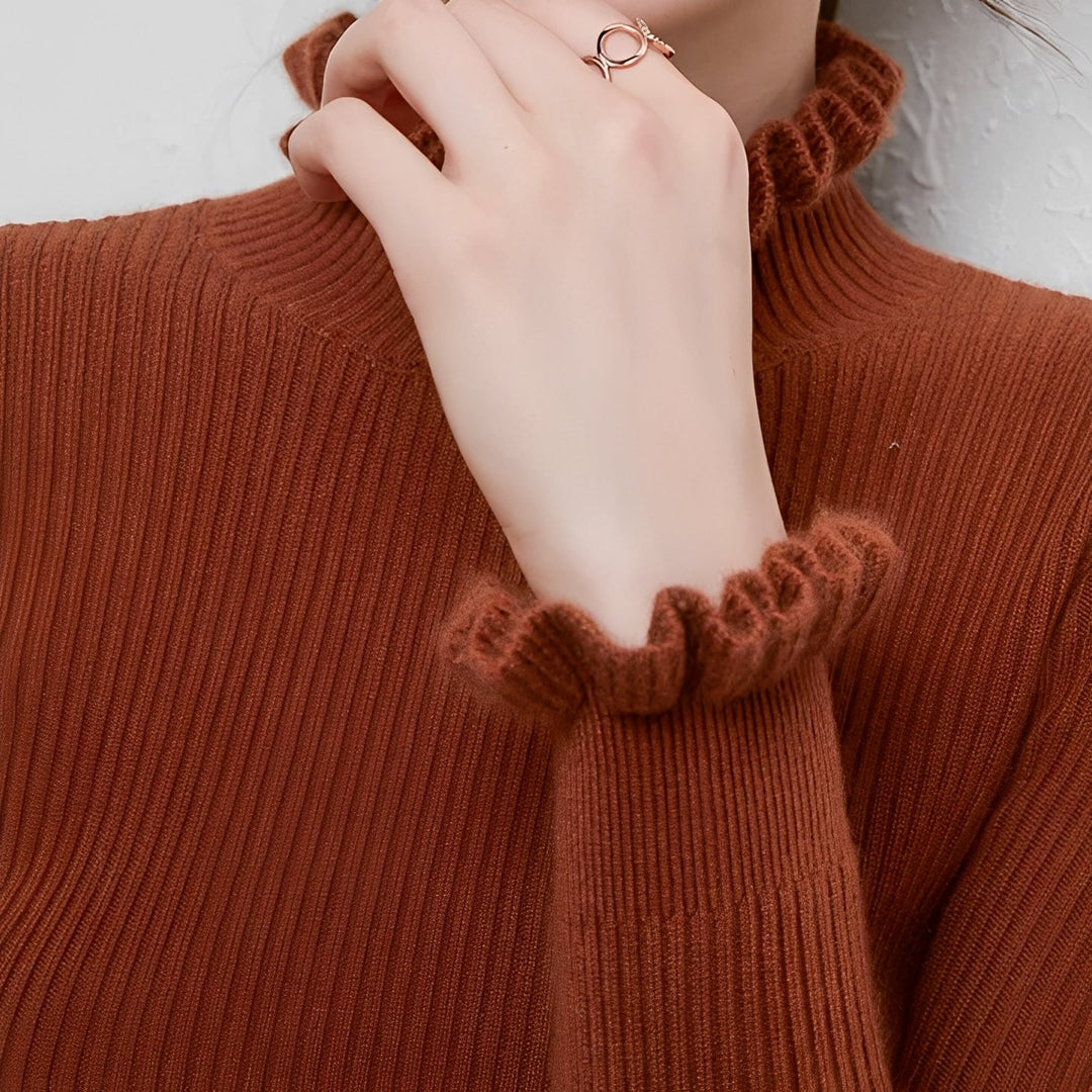 Elaine - Gemütlicher Damenpullover mit hohem Kragen