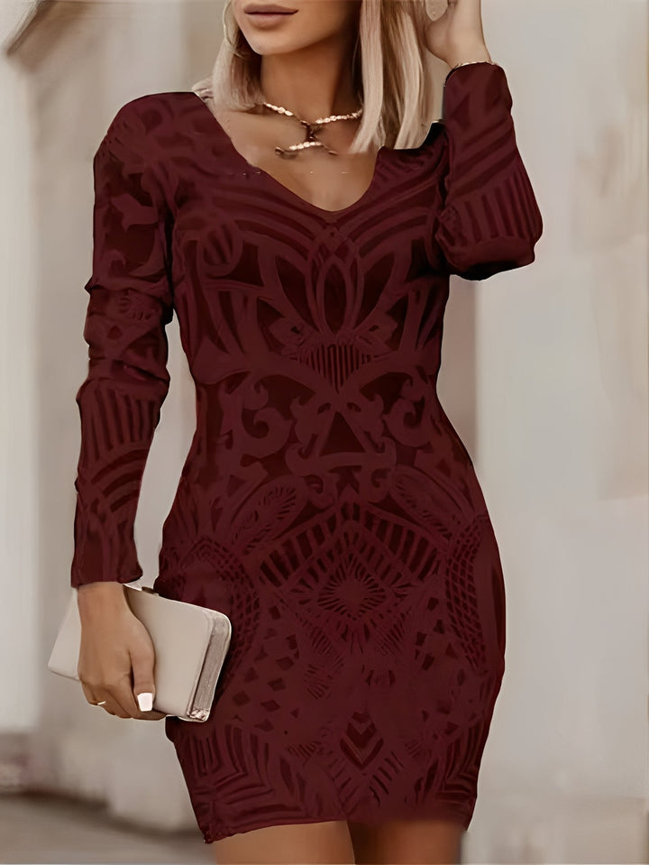 Felisha - Enges kurzes Kleid mit langen Ärmeln für Damen