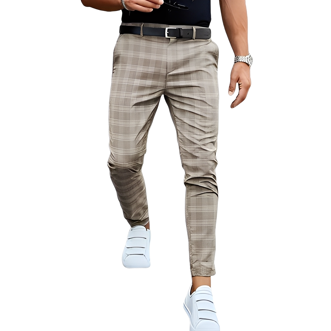 Deacon - Herrenhose im lockeren Slim-Fit-Stil mit Karos