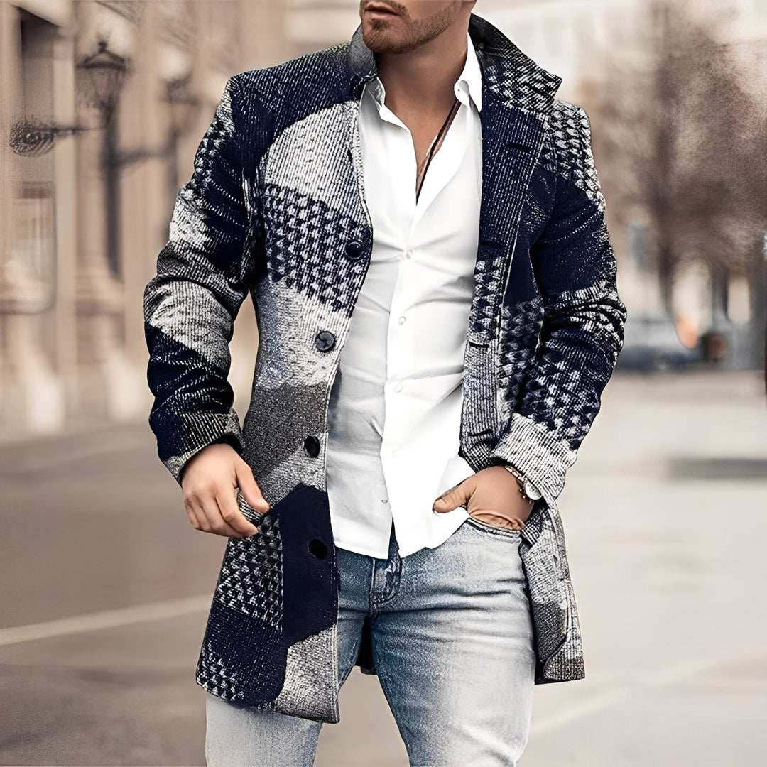 Luke - Eleganter langer Tweedmantel für Herren