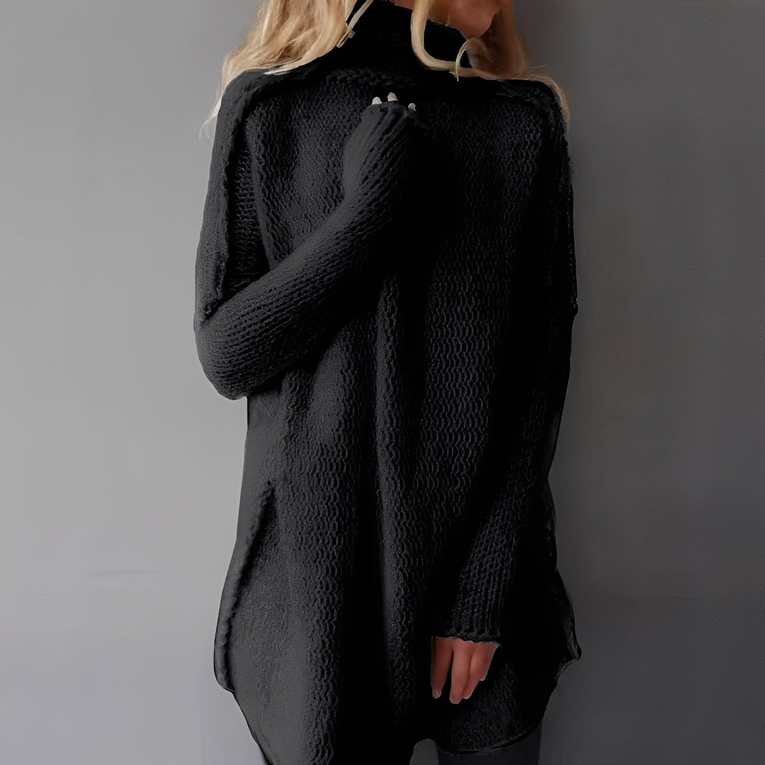 Coreen - Bequemer, weit geschnittener Damen-Rollkragenpullover