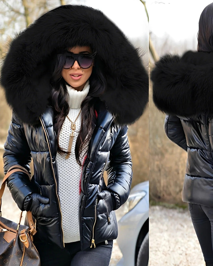 Jessica - Schimmernde Damen-Daunenjacke mit Kapuze