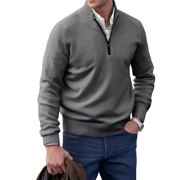 Merrill - Bequemer Herrenpullover aus Wolle mit Reißverschluss
