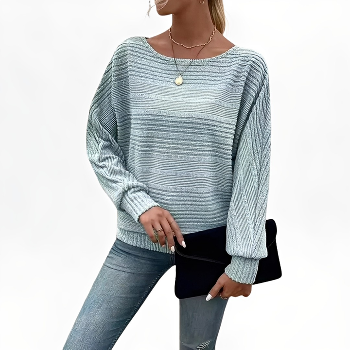 Eleanore - Bequemer, weit geschnittener Streifensweater für Damen