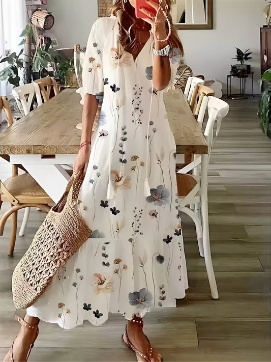 Esther - Boho-Maxikleid mit halben Ärmeln für Frauen