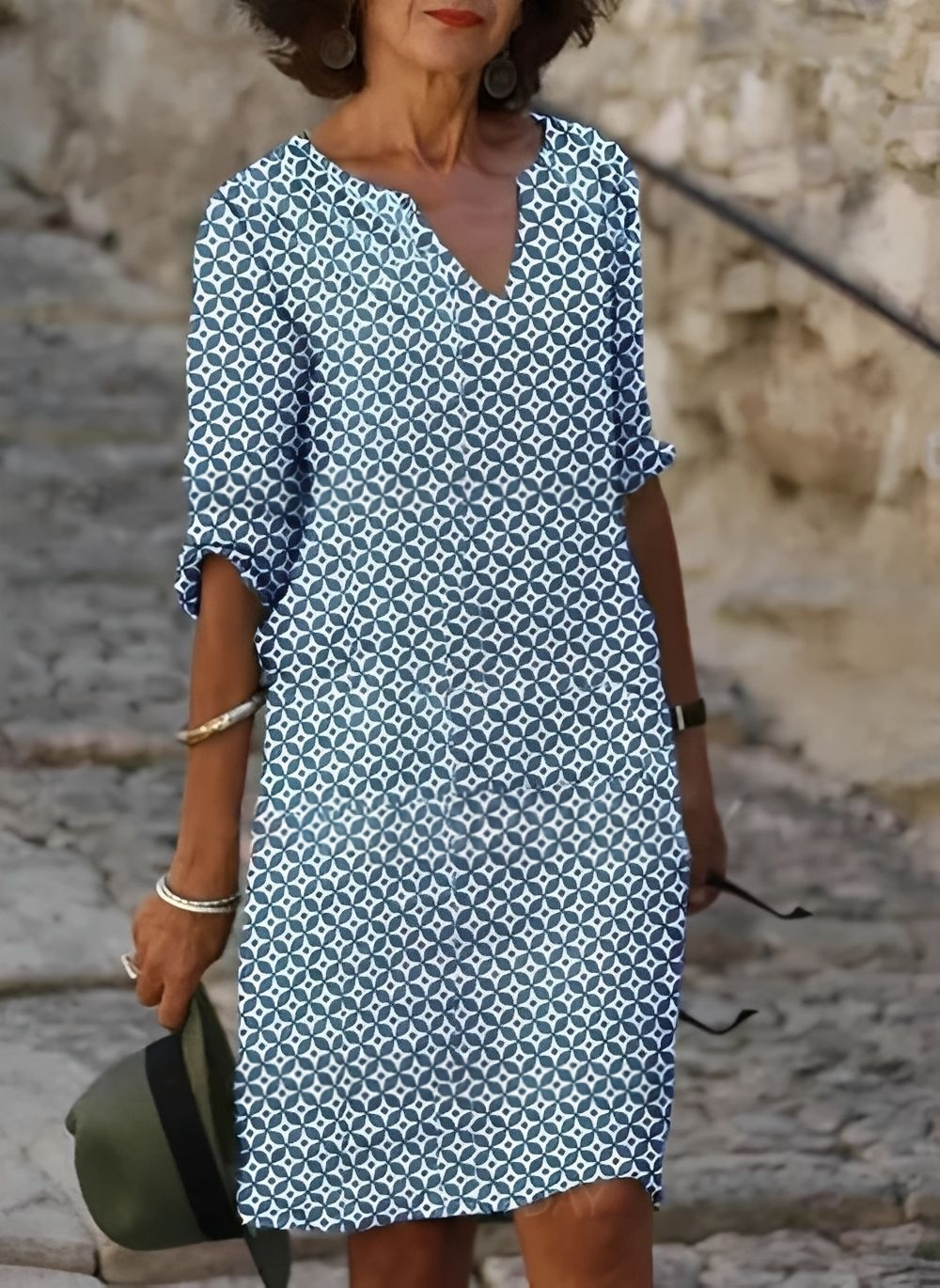 Kristina - Modisches Midikleid mit halblangen Ärmeln für Damen