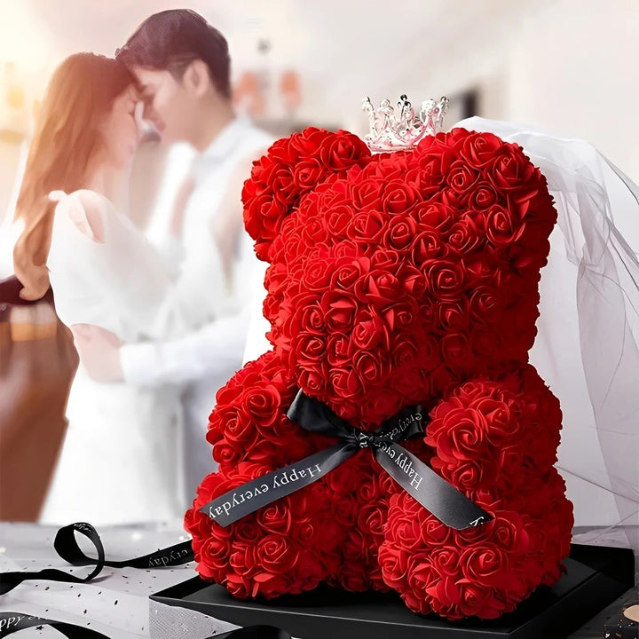 Teddie - Romantischer Rosenbär mit LED-Geschenkbox zum Valentinstag