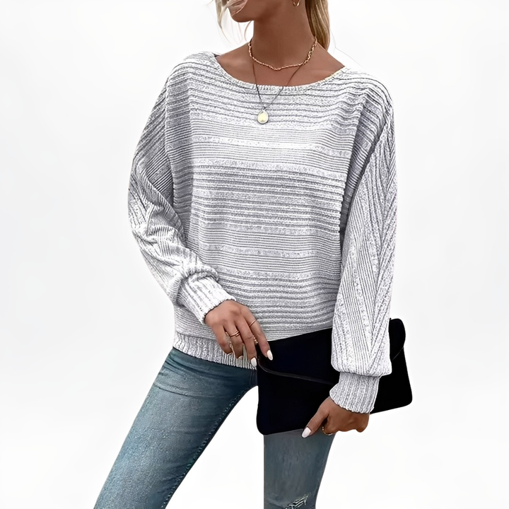 Eleanore - Bequemer, weit geschnittener Streifensweater für Damen