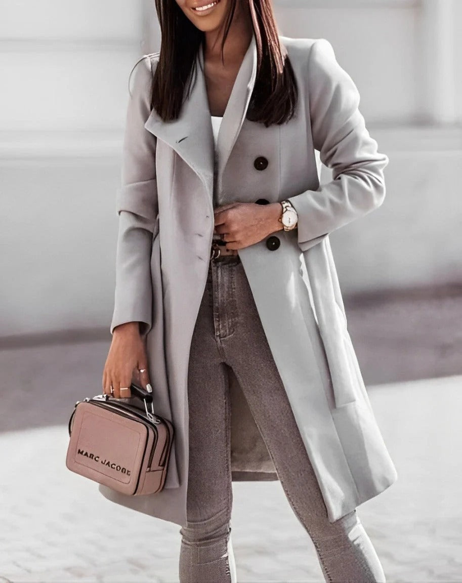 Deena - Eleganter und bequemer Damen-Wollmantel