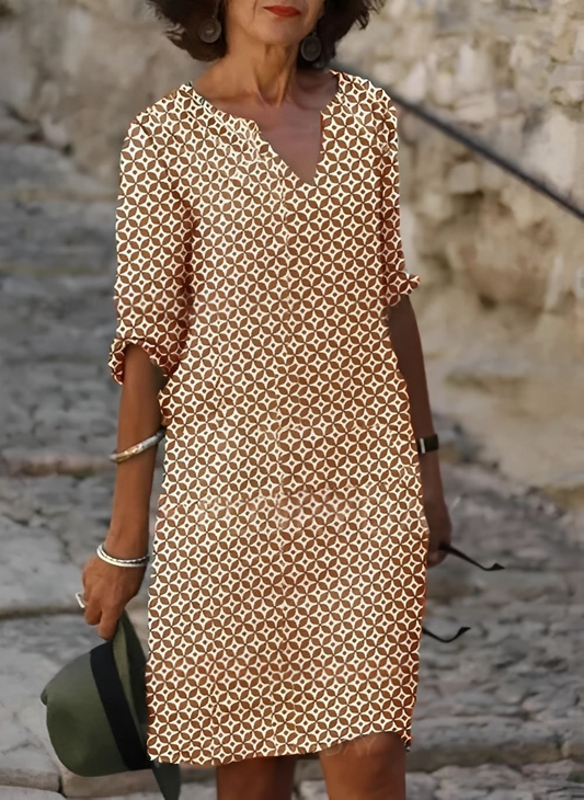 Kristina - Modisches Midikleid mit halblangen Ärmeln für Damen