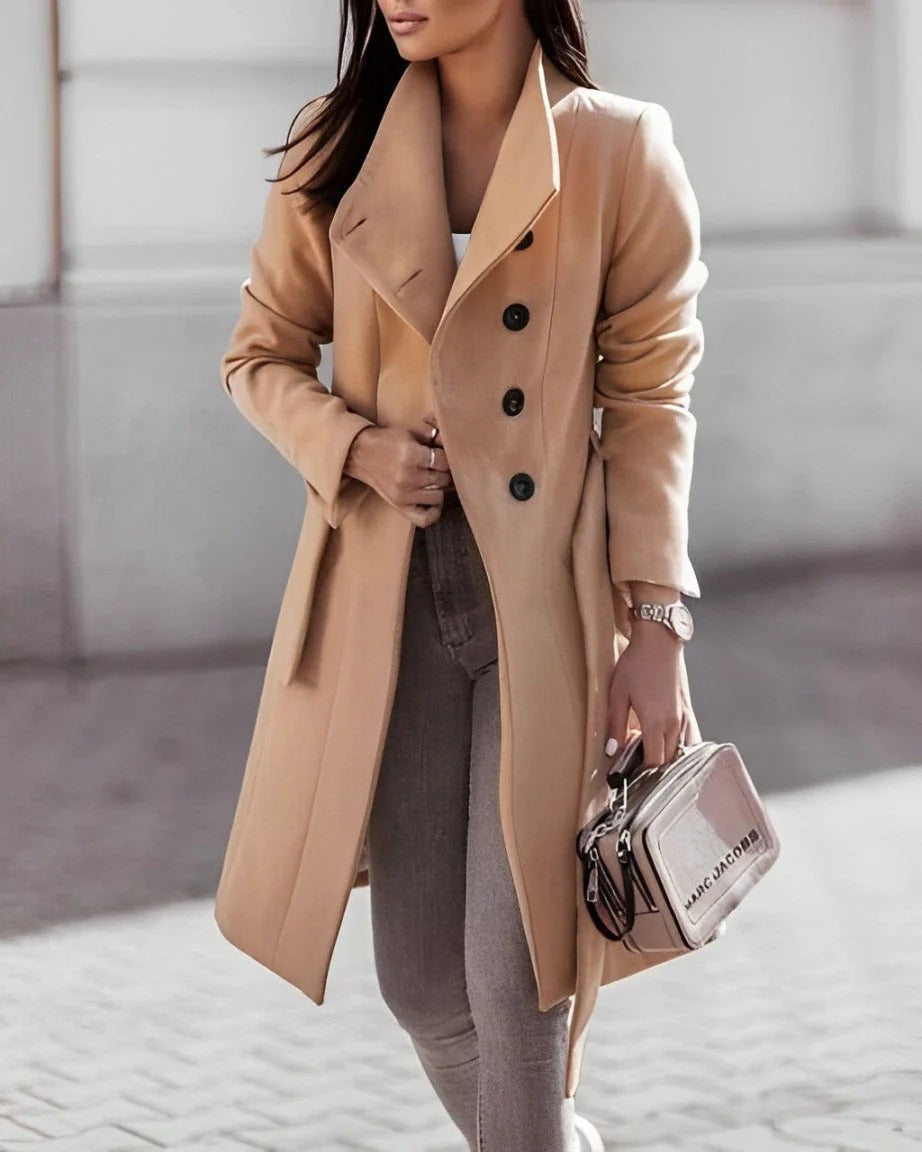 Deena - Eleganter und bequemer Damen-Wollmantel