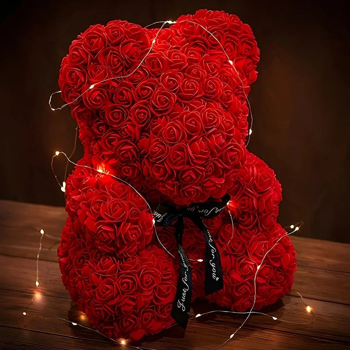 Teddie - Romantischer Rosenbär mit LED-Geschenkbox zum Valentinstag