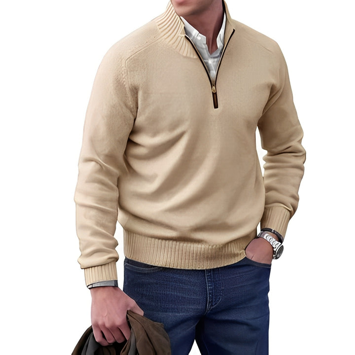 Merrill - Bequemer Herrenpullover aus Wolle mit Reißverschluss