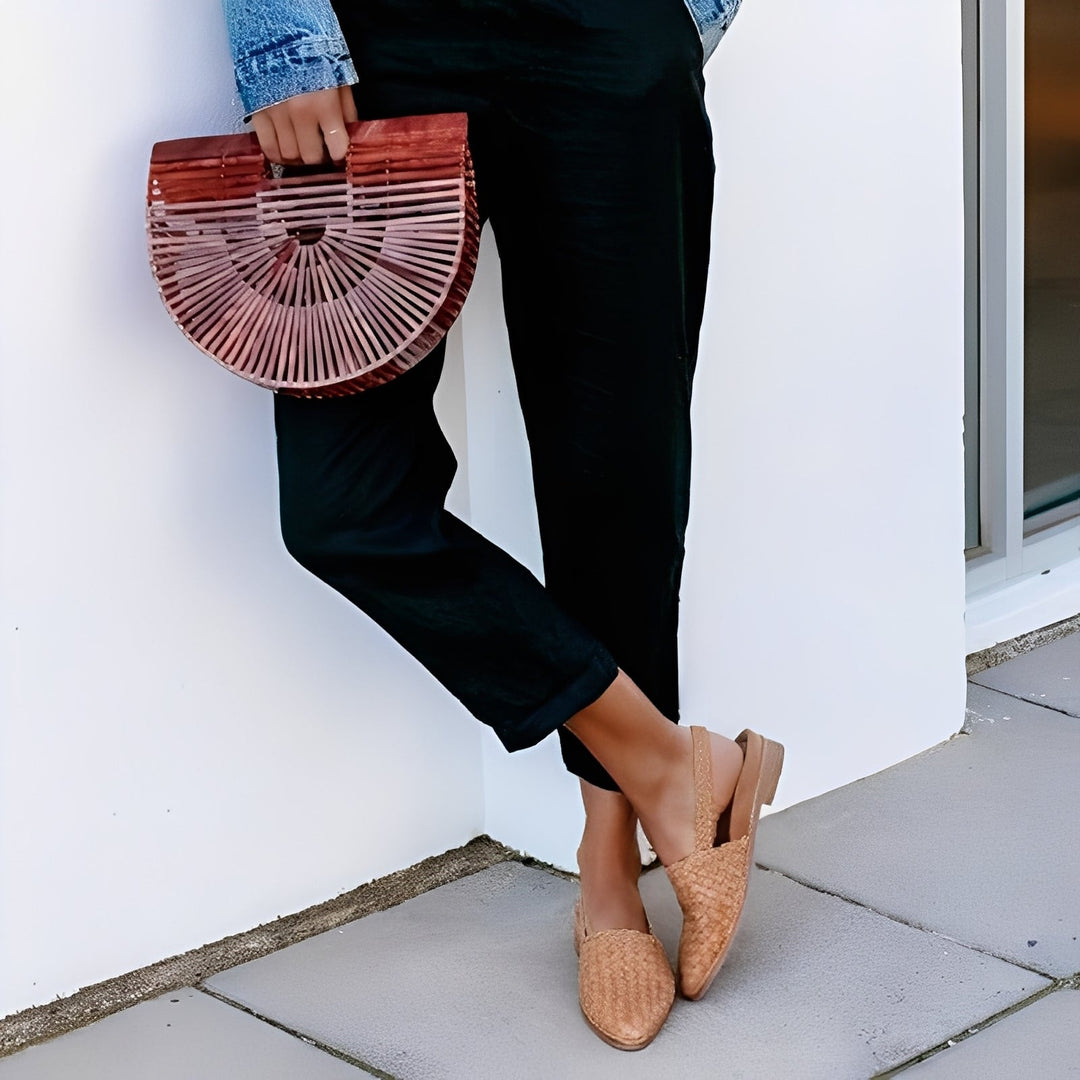 Dolores - Bequeme geflochtene Ledersandalen für Damen