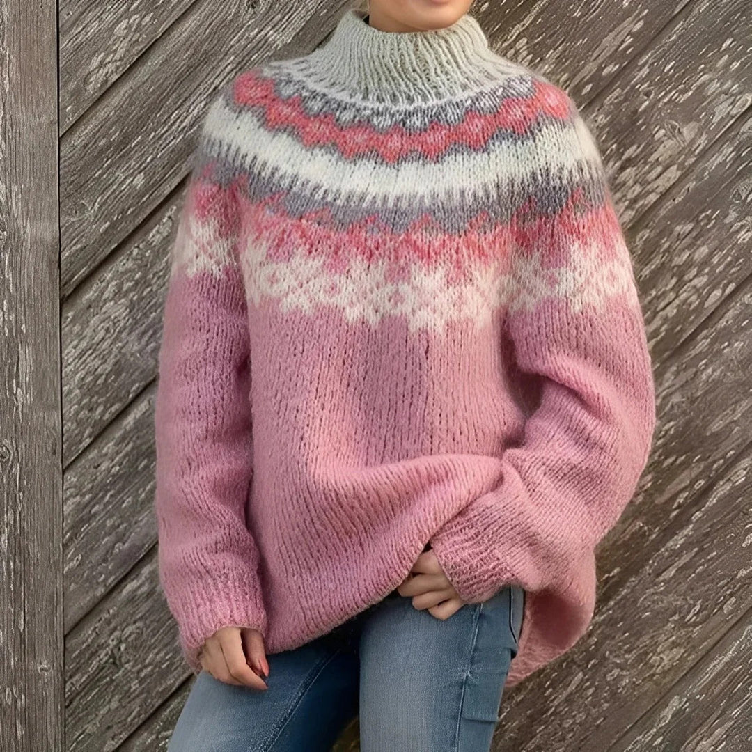 Holly - Klassischer Damenpullover aus Wolle mit Design