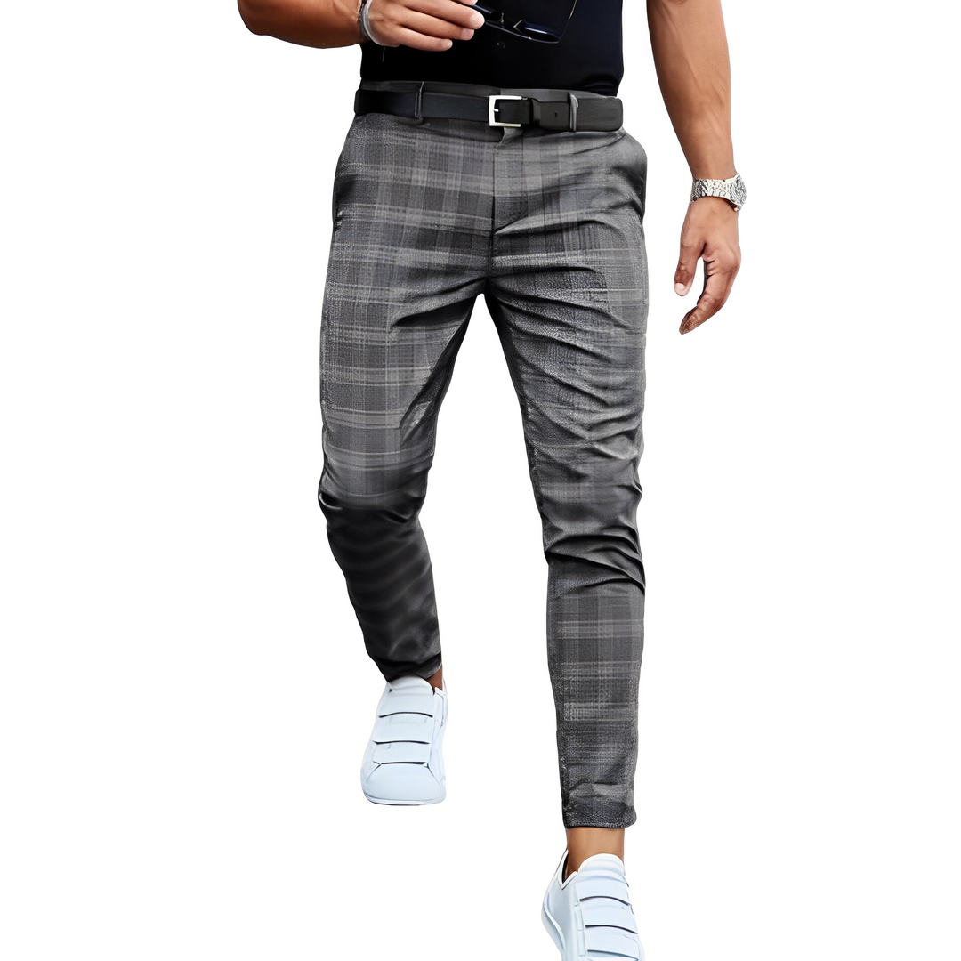 Deacon - Herrenhose im lockeren Slim-Fit-Stil mit Karos