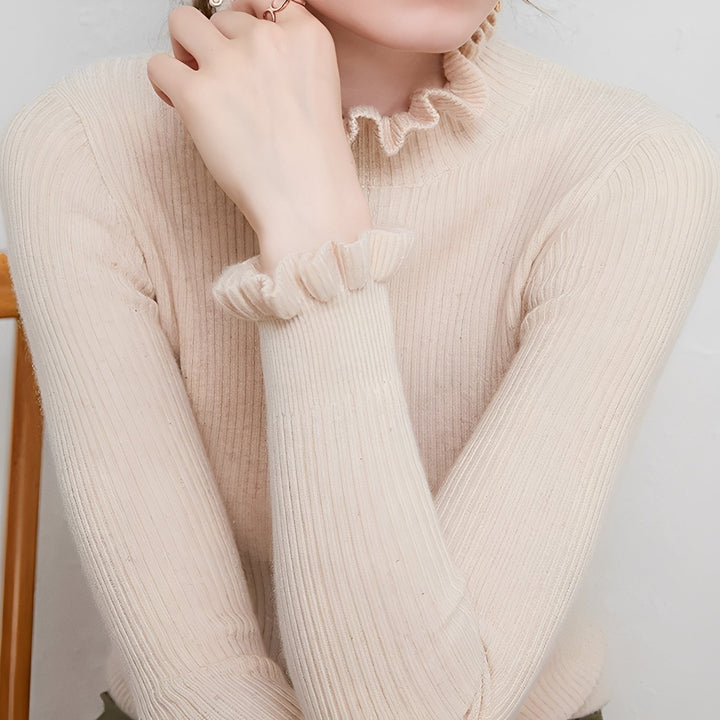 Elaine - Gemütlicher Damenpullover mit hohem Kragen