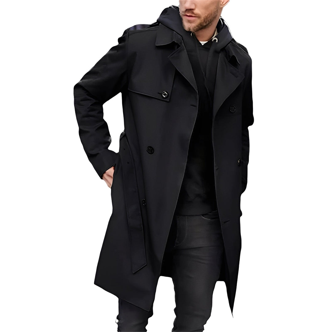 Jaycob - Vielseitiger langer Herren-Trenchcoat mit Doppelknopfleiste