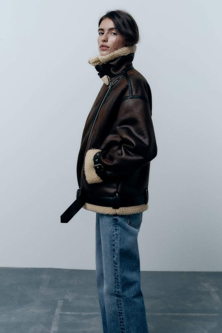 Bridget - Jacke mit Kunstlederkragen Elegant