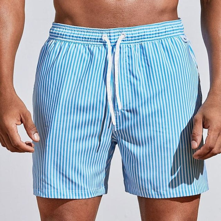 Albi - Herren Schnell trocknende gestreifte Badeshorts