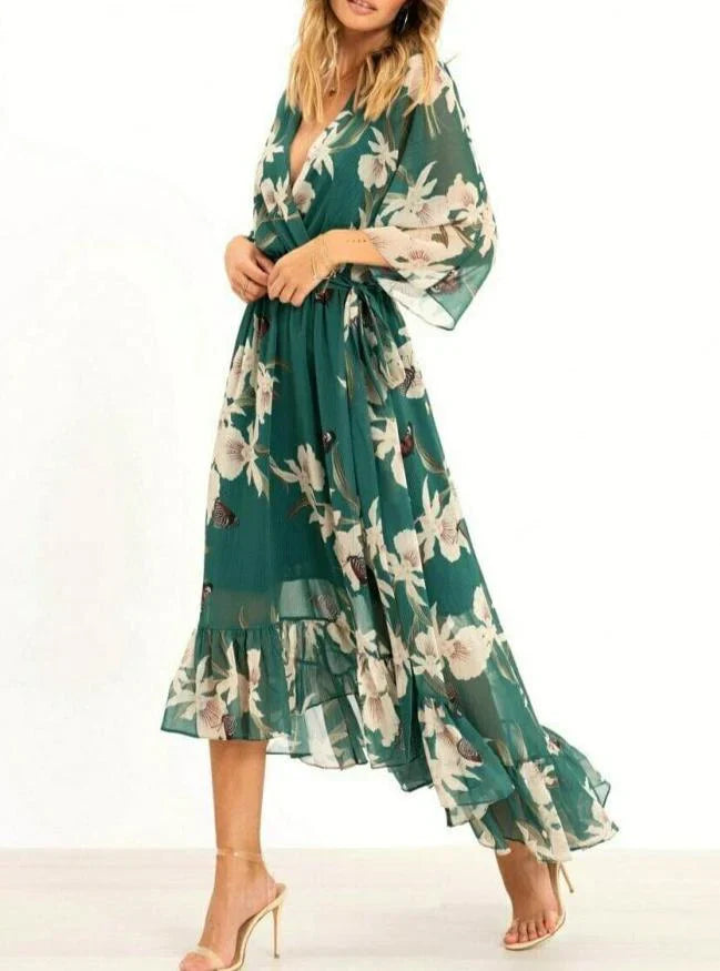 Sylvia – Langes Kleid Waldbrise