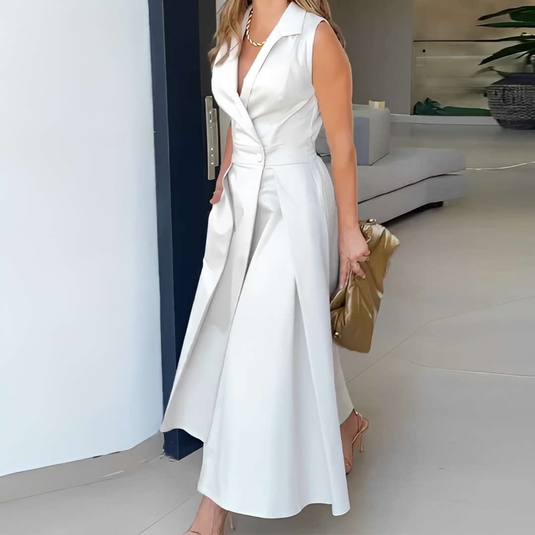 Diola - Elegantes Kleid mit V-Ausschnitt für Frauen