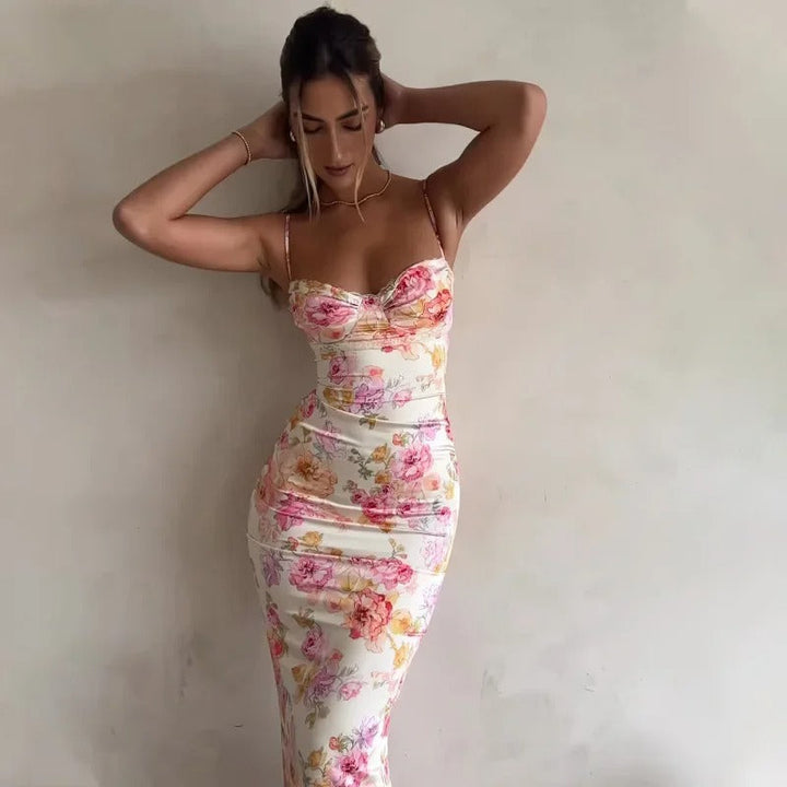 Aizel - Schickes Blumen-Maxikleid mit Spitzen