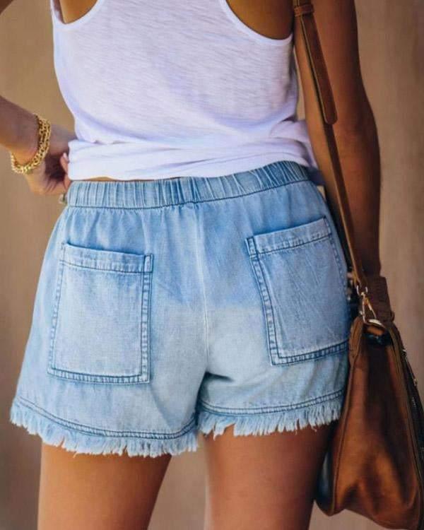 Kyan - Klassische Denim-Shorts mit Kordelzug