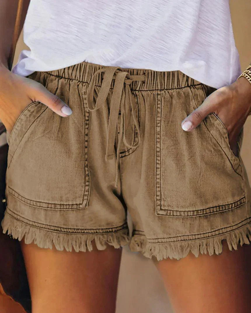 Kyan - Klassische Denim-Shorts mit Kordelzug