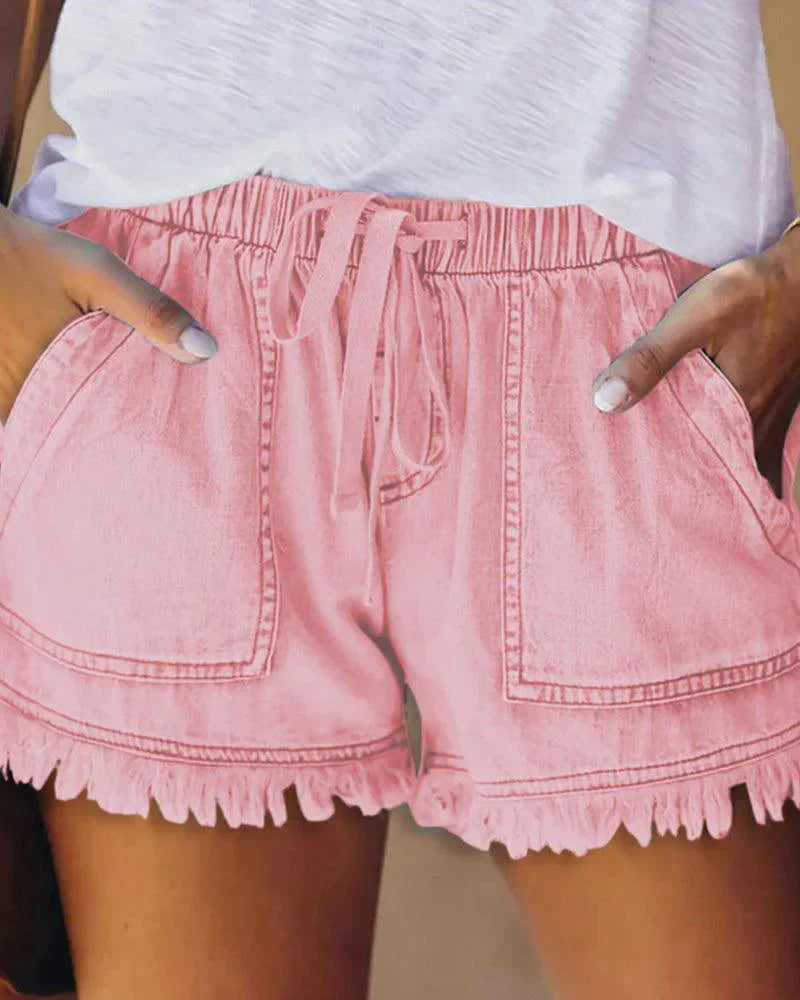 Kyan - Klassische Denim-Shorts mit Kordelzug