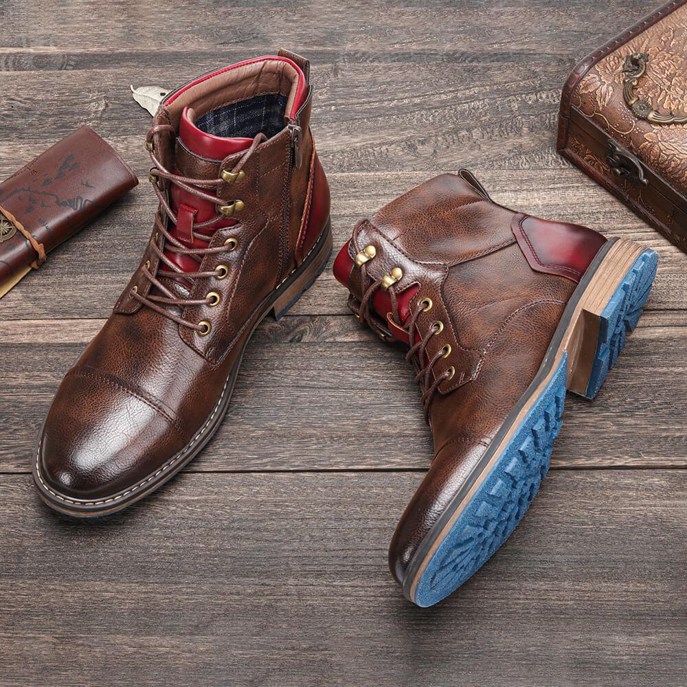 Louis - Vintage-Lederstiefel mit Reißverschluss für Herren
