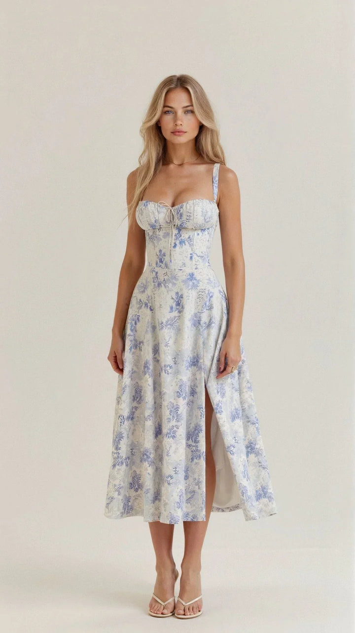 Delysia - Blumen-Bustier-Kleid Taillenformer-Schönheit